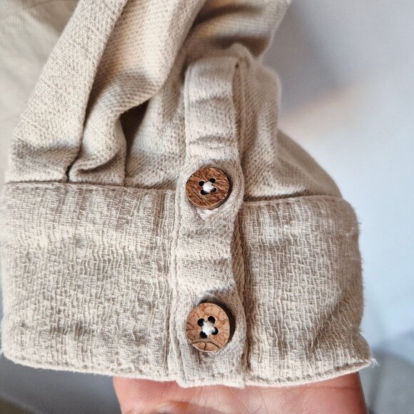 NWT Free People Free-Est Checkin' In Mini Dress Long Sleeve Cotton Neutral - Picture 6 of 16